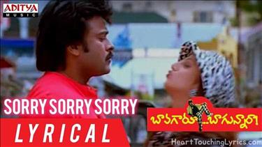 Sorry Sorry Sorry Song Lyrics - Bavagaru Bagunara